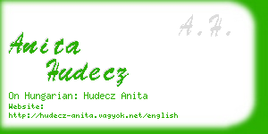 anita hudecz business card